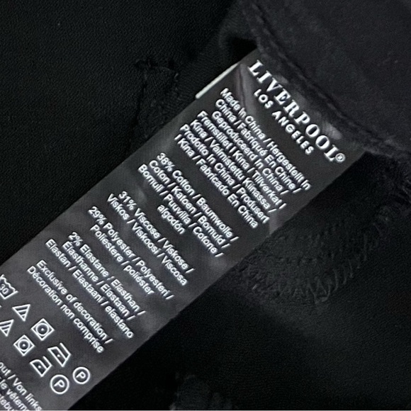 NWT Liverpool Los Angeles Slim Chloe Slim Over Dye Black Stretch Pant SZ 22W - Picture 8 of 11